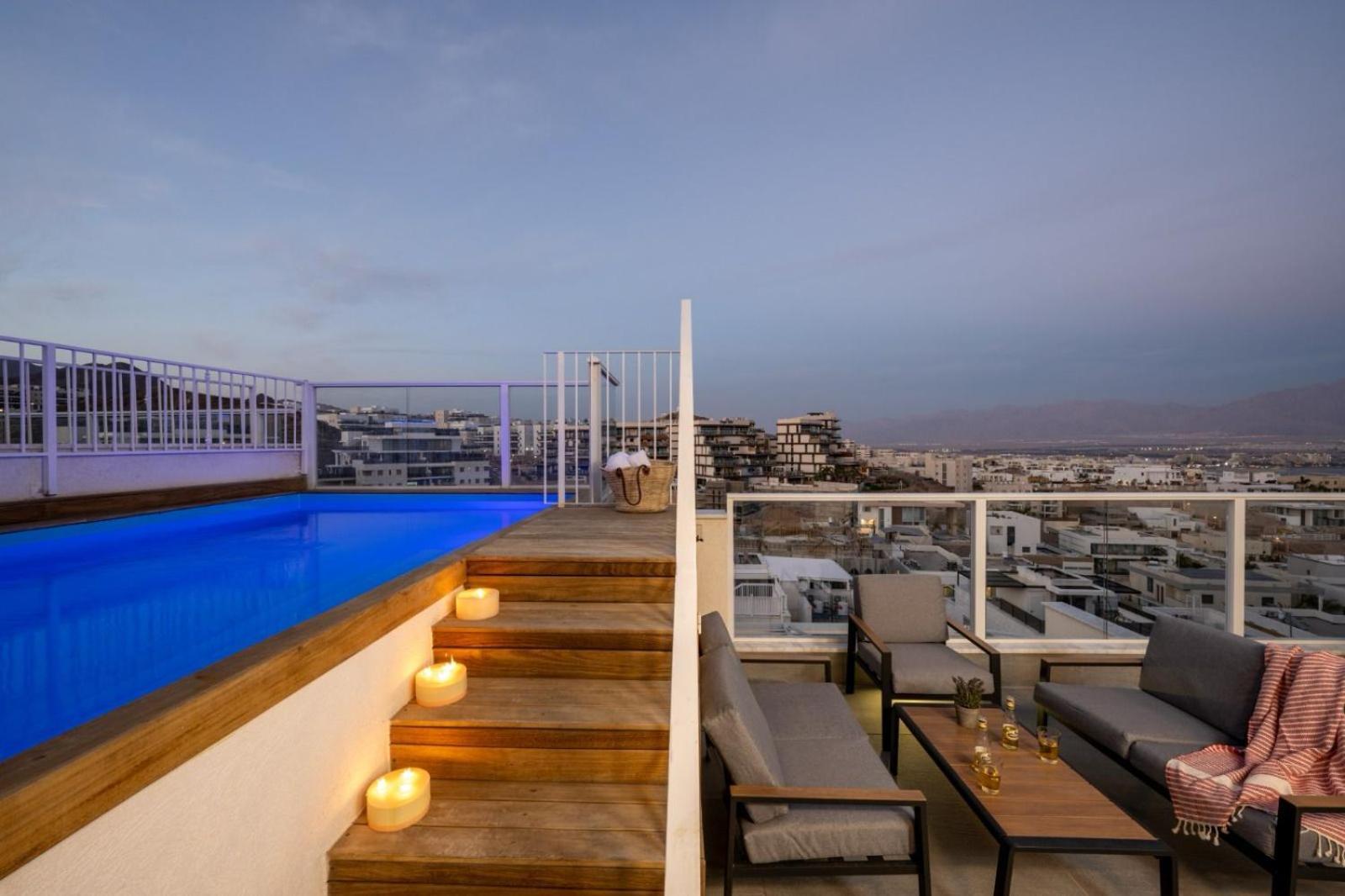 Apartamento Mountain And Sea View - Penthouse With Private Pool Eilat Exterior foto