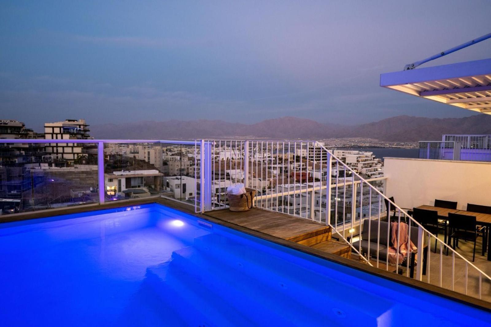 Apartamento Mountain And Sea View - Penthouse With Private Pool Eilat Exterior foto